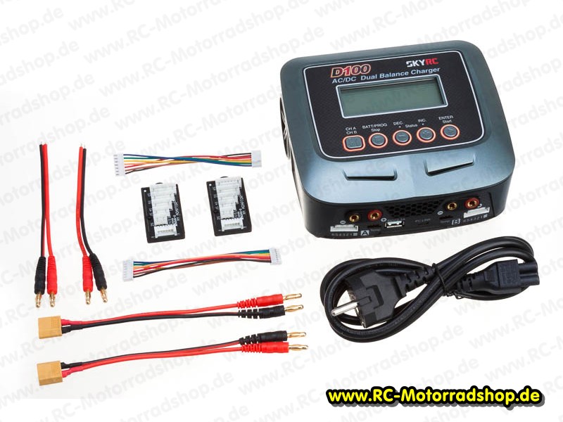 SK100089: Ladegerät SkyRC D100 DUO für LiPo / LiFe / LiIon / LiMn / NiCd / NiMH / Pb Akkus SK100089